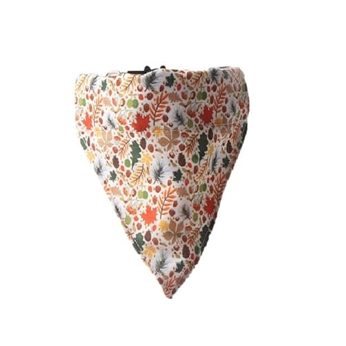Luxuriöses Katzenhalsband mit Fliege und Glöckchen, sichere Schnellverschluss-Schnalle, ZACAL Katzenhalsbänder (weißes, herbstliches Blattbandana) von ZACAL