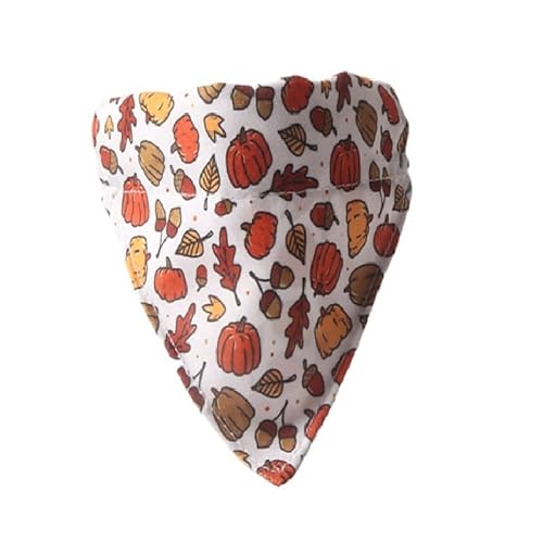 Luxuriöses Katzenhalsband mit Fliege und Glöckchen, sichere Schnellverschluss-Schnalle, ZACAL Katzenhalsbänder (weißes Kürbis-Bandana) von ZACAL