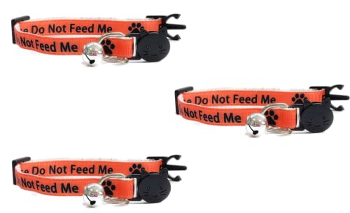 ZACAL Katzenhalsbänder mit Glöckchen - Please Do Not Feed Me / I Am Microchipped | Sicherer Schnellverschluss Breakaway Schnalle | Select Appropriate Design | Katzenhalsbänder (3 Stück), 5060683341314 von ZACAL