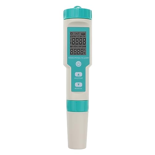 ZADCCS Wassertester, Digitales 7-in-1-pH-Messgerät PH/TDS/EC/ORP/Salzgehalt/SG/Temp-Messgerät Wasserqualitätsmonitor Tester Trinkwasseraquarien für Wasserhahn, Aquarium(Without Backlight) von ZADCCS