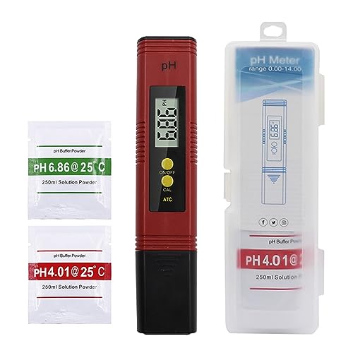 ZADCCS Wassertester, PH-Meter 0,01 Hohe Präzision for Wasserqualitätstester mit 0–14 Messbereich, geeignet for Aquarien, Schwimmbäder für Wasserhahn, Aquarium(Rood) von ZADCCS