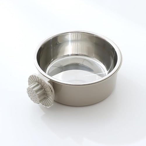 Anti-Kipp-, Fester Und Hängender Hundenapf, Edelstahl-Trinknapf for Hundekäfig, 2-in-1-Haustiernapf Rutschfester und auslaufsicherer Futternapf für Ha (Color : Bowl-l, Size : Groen) von ZADIKO