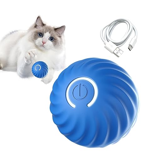 ZAGARO Intelligentes Katzenballspielzeug, interaktive selbstrotierende bewegliche Bälle, USB wiederaufladbar, elektrisch, automatisch um 360 ° selbstdrehende Kätzchenspielzeuge, Katzenbälle von ZAGARO