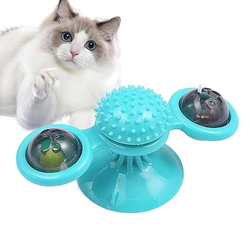 ZAGARO Spinnendes Katzenspielzeug, Katzenspielzeug mit Saugnapf - Interaktives Kratzspielzeug für Katzen | Nip Katzenminze-Spielzeug mit Saugnapfbasis für Katzen, Kätzchen, Spielen, Sport von ZAGARO