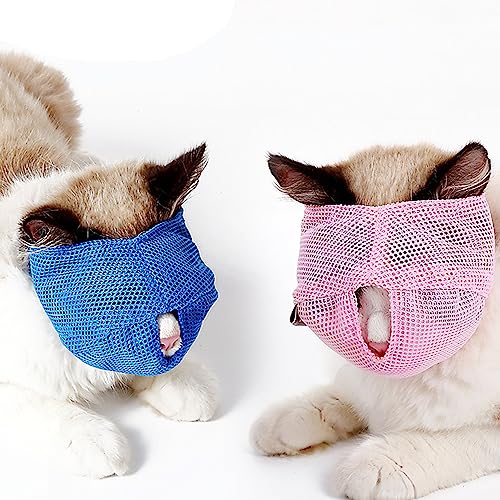 ZAHD 2 Stück Katzen Maulkorb mit Atmungsaktivem Mesh, Die Katzenhaube beruhigt die Katze und verhindert, DASS sie sich kratzt, während Sie pflegen von ZAHD