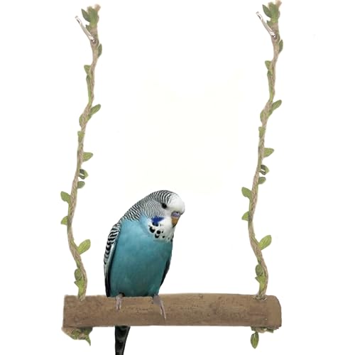 ZAHD Vogelschaukelständer Papageien Seilschaukel Vogelschaukel Natürliche Schaukeln aus Massivem Holz Elegant Swing zum Aufhängen Wellensittich Vogelschaukel Hänge Pyramide für Papageien von ZAHD