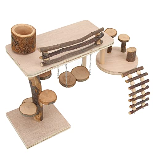 ZAICOLER Hamsterspielzeug, Hamsterleiter-Spielplatz, Kleiner Haustier-Kletterleiter-Vergnügungspark mit Mehreren Klettermöglichkeiten und Kaumethoden Hamsterhaus Hamster-Laufstall für von ZAICOLER