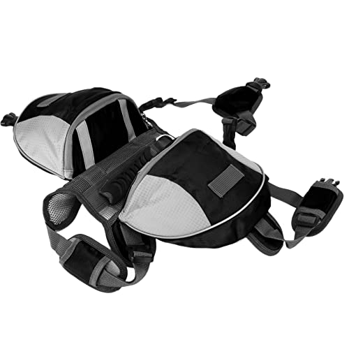 Hunde-Wanderrucksack, Hundesatteltasche, Hundesattel, Hunderucksack für Kleine, Mittelgroße und Große Hunde, Verstellbarer Hunderucksack mit Seitentaschen und Reflektierenden Hunde-Wanderrucksack, Hundesatteltasche, Hundesattel, Hunderucksack für Kleine, Mittelgroße und Große Hunde, Verstellbarer Hunderucksack mit Seitentaschen und Reflektierenden von ZAICOLER
