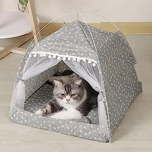 Katzen- und Hundezeltbett, geschlossenes, überdachtes Katzenzelt für draußen und drinnen, kleine und mittelgroße Haustiere, Welpenhütte, zusammenklappbares, leichtes Pop-up-Zelt für Hunde und Katzen von ZAIHW
