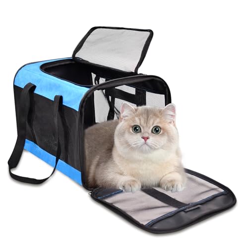 ZAKAPAWS Haustier-Katzentragetasche, weiche Seiten, für Fluggesellschaften zugelassen, Haustier-Reisetasche, bis zu 5 kg, zusammenklappbare Katzentragetasche, Katzentragetasche ZAKAPAWS Haustier-Katzentragetasche, weiche Seiten, für Fluggesellschaften zugelassen, Haustier-Reisetasche, bis zu 5 kg, zusammenklappbare Katzentragetasche, Katzentragetasche von ZAKAPAWS