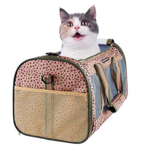 ZAKAPAWS Haustier-Tragetasche mit weichen Seiten, für kleine Hunde, Katzen, Welpen, von Fluggesellschaften zugelassene Katzentragetasche, zusammenklappbar (orangefarbener Gepard, 48,3 cm L x 27,9 cm B ZAKAPAWS Haustier-Tragetasche mit weichen Seiten, für kleine Hunde, Katzen, Welpen, von Fluggesellschaften zugelassene Katzentragetasche, zusammenklappbar (orangefarbener Gepard, 48,3 cm L x 27,9 cm B von ZAKAPAWS