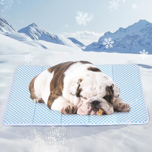 ZAKAPAWS Kühlmatte für mittelgroße Hunde – waschbare, kühlende Haustierunterlage für den Sommer, Premium-Komfortunterlage für Ihren pelzigen Begleiter, blau, 76,2 x 50,8 cm von ZAKAPAWS