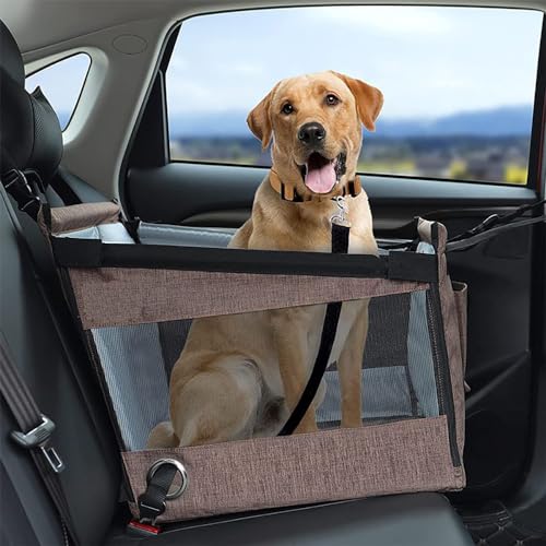 Hunde-Autositz für Peugeot, wasserdichter Sitzerhöhung für Welpen, 2-in-1-Autoabdeckung, faltbar, sicher für Reisen.,B von ZAKOVI