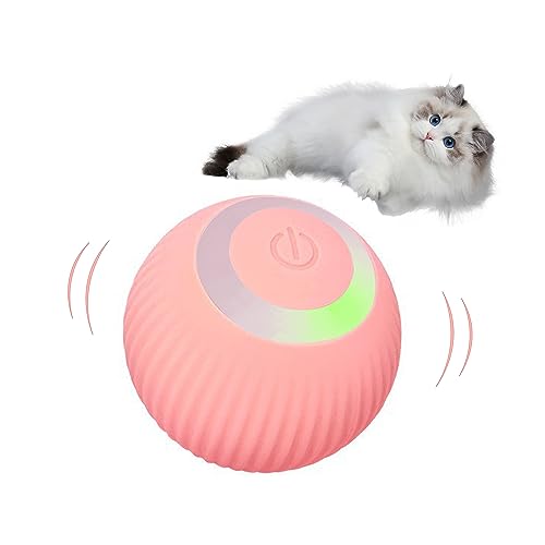 ZALBYUY Intelligenter Interaktiver Katzenspielzeug Ball mit LED-Lichtern, Katzenspielzeug, Automatischer beweglicher Rolling Ball für Indoor Katzen, Katzenbegleiter Spielzeug von ZALBYUY