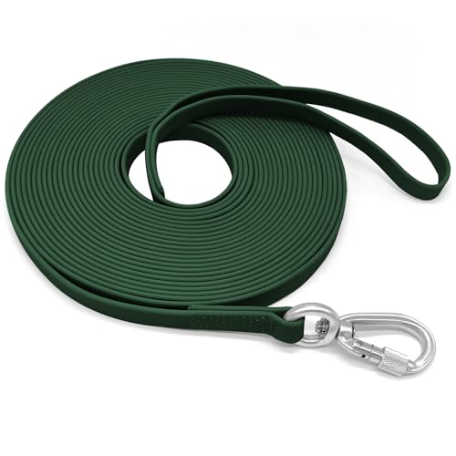 ZALER Lange Hundeleine, wasserdicht, Trainingsleine, 15,2 m, 9,1 m, 6,1 m, 4,6 m, 3 m, 1,8 m, geruchsdicht, lange Leine mit Luftfahrt-Aluminium-Karabinerhaken für kleine, mittelgroße und große Hunde von ZALER