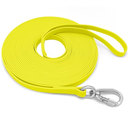 ZALER Lange Hundeleine, wasserdicht, Trainingsleine, 15,2 m, 9,1 m, 6,1 m, 4,6 m, 3 m, 1,8 m, geruchsdicht, lange Leine mit Luftfahrt-Aluminium-Karabinerhaken für kleine, mittelgroße und große Hunde von ZALER
