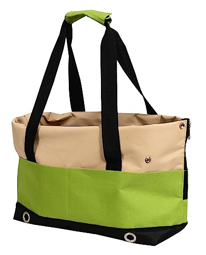 Transporttasche, Stoff, 4 Taschen, Netzstoff, 40 x 22 x 28 cm, Grün/Beige von ZAMIBO