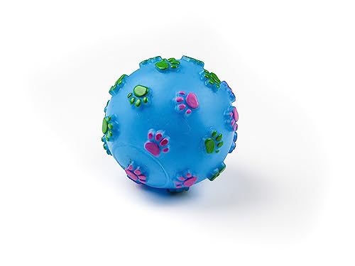 ZAMIBO Ball mit Pfotenabdrücken, Durchmesser 7 cm, Vinyl, Blau von ZAMIBO