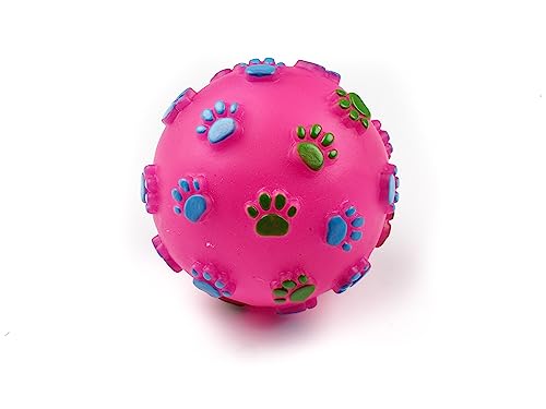 ZAMIBO Ball mit Pfotenabdrücken, Durchmesser 7 cm, Vinyl, Rosa von ZAMIBO