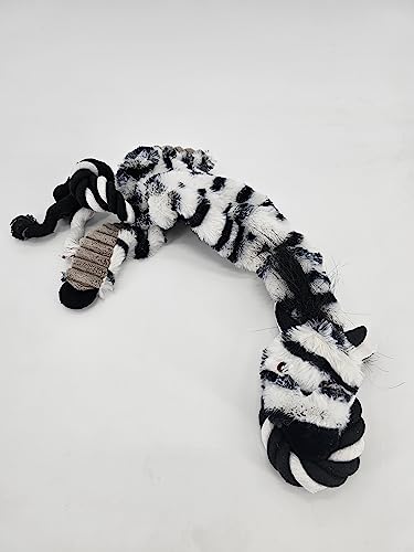 ZAMIBO Hundespielzeug Zebra aus Plüsch mit Seil, 58 x 15 cm, Schwarz und Weiß von ZAMIBO