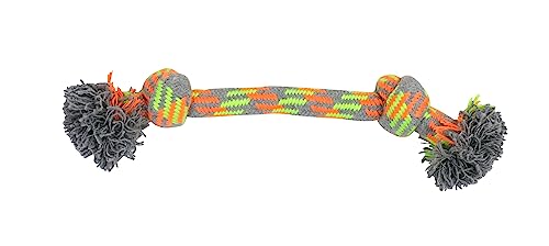 ZAMIBO Seil Schleife, Baumwolle, 33 cm, Grau, Gelb und Orange fluoreszierend von ZAMIBO