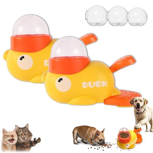 Cat Slot Machine Treat Dispenser, Duck Cat Treat Dispenser for Dogs, Pet Puzzle Feeder Toy Snack Dispenser for Small Large Dog Cat (2pcs) von ZANWANXIN