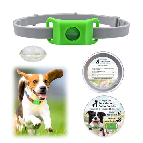 Clavya Tags for Dogs, Clavya Natural Collar for Dog, Personalized Dog Tags for People, Pure Natural Ingredients, Long Lasting Protection for Small Medium and Large Dogs (Green) von ZANWANXIN