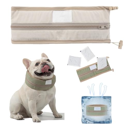 Cool Loop for Dogs, Petzymart Cool Loop, Cooling Collar for Dogs with Ice Packs, Dog Cooling Collar Neck Cooler, Cooling for Dog for Hot Weather Medium and Large Puppies (Brown, L) von ZANWANXIN