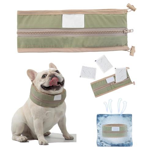 Cool Loop for Dogs, Petzymart Cool Loop, Cooling Collar for Dogs with Ice Packs, Dog Cooling Collar Neck Cooler, Cooling for Dog for Hot Weather Medium and Large Puppies (Green, M) von ZANWANXIN