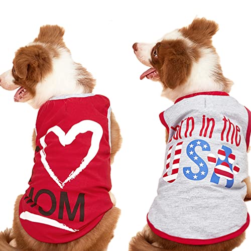 2 Stück Hundehemde Bedruckte Katzen T-Shirts Baumwolle Haustier T-Shirt Welpen Sweatshirt Pull Outfit für Hunde Katzen L von ZAOWU