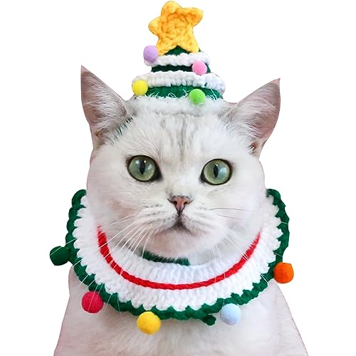 Haustier Weihnachtshalsband und Mütze,Hundehalsband Mütze, Gestrickter Halsband Schal, Weihnachten Halloween Cosplay Kostüm Grün S Haustier Weihnachtshalsband und Mütze,Hundehalsband Mütze, Gestrickter Halsband Schal, Weihnachten Halloween Cosplay Kostüm Grün S von ZAOWU