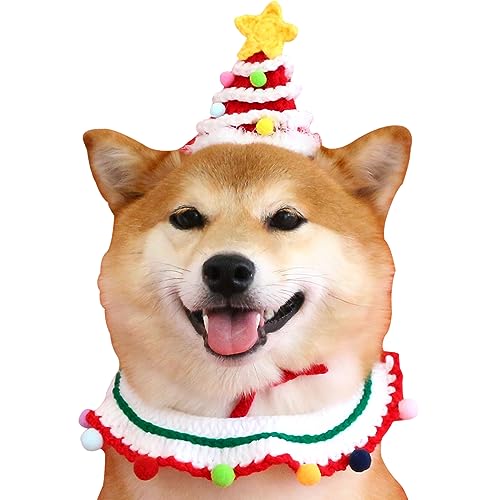 Haustier Weihnachtshalsband und Mütze,Hundehalsband Mütze, Gestrickter Halsband Schal, Weihnachten Halloween Cosplay Kostüm Rot M Haustier Weihnachtshalsband und Mütze,Hundehalsband Mütze, Gestrickter Halsband Schal, Weihnachten Halloween Cosplay Kostüm Rot M von ZAOWU