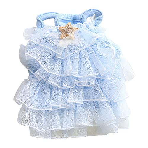 Hund Sommerkleid Haustier Gypsophila Hochzeitskleid Süßer Rock HundeTutu Kleid Katze Rock Prinzessin Kleid Blau L von ZAOWU