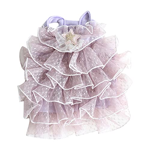 Hund Sommerkleid Haustier Gypsophila Hochzeitskleid Süßer Rock HundeTutu Kleid Katze Rock Prinzessin Kleid Lila M von ZAOWU