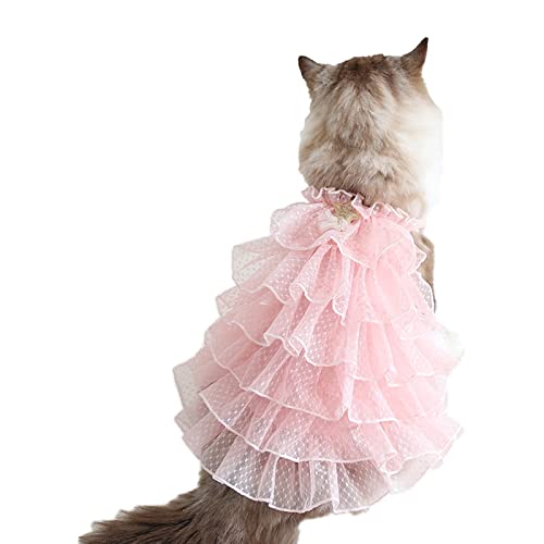 Hund Sommerkleid Haustier Gypsophila Hochzeitskleid Süßer Rock HundeTutu Kleid Katze Rock Prinzessin Kleid Rosa S von ZAOWU