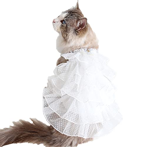 Hund Sommerkleid Haustier Gypsophila Hochzeitskleid Süßer Rock HundeTutu Kleid Katze Rock Prinzessin Kleid Weiß XS von ZAOWU