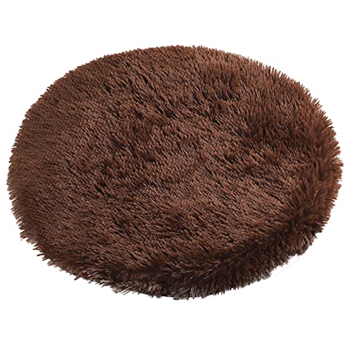 Hundebett Bettmatte für Hunde Weiches Plüsch Hundebett Waschbare Katzenbettmatte Weiche Warme Decke Kaffee Durchmesser 100cm von ZAOWU