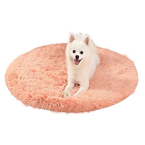 Hundebett Bettmatte für Hunde Weiches Plüsch Hundebett Waschbare Katzenbettmatte Weiche Warme Decke Rosa Durchmesser 40cm von ZAOWU