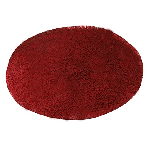 Hundebett Bettmatte für Hunde Weiches Plüsch Hundebett Waschbare Katzenbettmatte Weiche Warme Decke Rot Durchmesser 40cm von ZAOWU