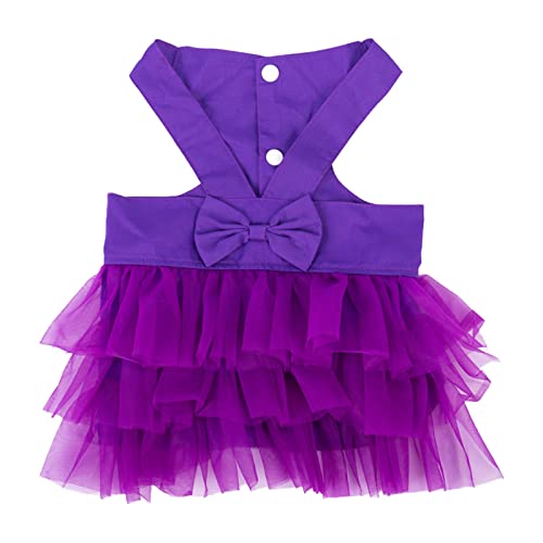 Hundekleid Prinzessinnenkleid Tutu Blume Pailletten Haustierkleid Katze Rock Chihuahua Kleidung Prinzessin Kleid Lila L von ZAOWU