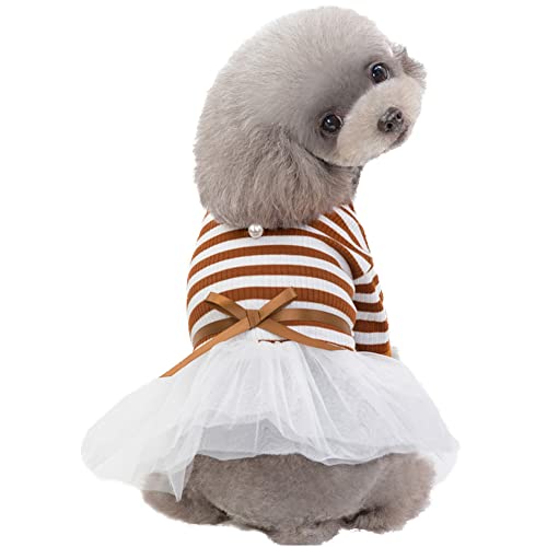 Hundekleid Sommerkleid Hund Hochzeitskleid Haustierkleid Klein Mittelgroße Hunde Tutu Rock Katze Prinzessinenkleid Kaffee M von ZAOWU