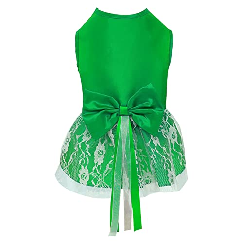 Hundekleider Mode Haustier Katzenrock Mesh Hündchen Prinzessin Kleid Bowknot Tutu Rock Partykleid Grün M von ZAOWU