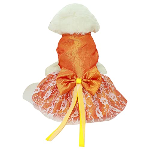 Hundekleider Mode Haustier Katzenrock Mesh Hündchen Prinzessin Kleid Bowknot Tutu Rock Partykleid Orange L von ZAOWU