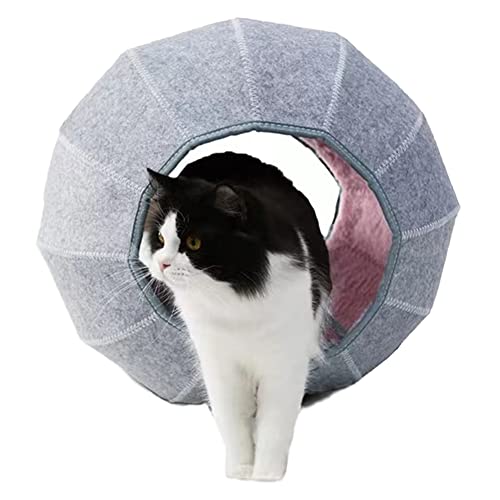 Katzenbett Tunnel Tragbare Katzenhöhle Katzentunnel Spielzeug Hundebett Höhle Multifunktionsbett Rosa von ZAOWU