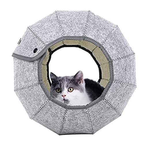 Katzenbett Tunnel Tragbare Katzenhöhle Katzentunnel Spielzeug Hundebett Höhle Multifunktionsbett Weiß von ZAOWU
