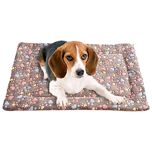 ZAOWU Hund Plüschmatte Verdicken Decke Katze warme Bettmatte Haustier Winterdecke Fuzzy Mat Braun Fuß 22"x15" von ZAOWU