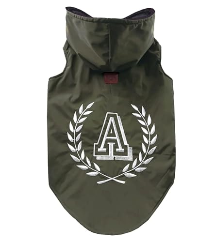 Alphadog Design Alpha Mantel für kleine Hunde mit Loch im Geschirr, wasserdichte gepolsterte Winterjacke, D-Ringweste, Katze, Welpe, Chihuahua (2, Grün) von ZAP