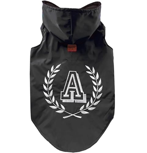 Alphadog Design Alpha Mantel für kleine Hunde mit Loch im Geschirr, wasserdichte gepolsterte Winterjacke, D-Ringweste, Katze, Welpe, Chihuahua (3, Schwarz) von ZAP