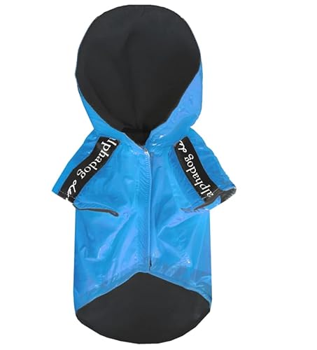 Alphadog Design – wasserdichter Blitz für Hunde mit Kapuze und Kragen Loch und sicheren Reflektorstreifen, Ultra-Light Atmungsaktiv, 100% wasserdichte Jacke (4, Blau) von ZAP