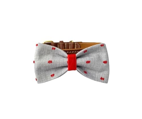Tamariki Weihnachts-Hundehalsband mit karierter Fliege aus Baumwolle für Haustiere für Hundeparty Krawatte Geburtstagsgeschenk (L, Red Dots Fliege) von ZAP